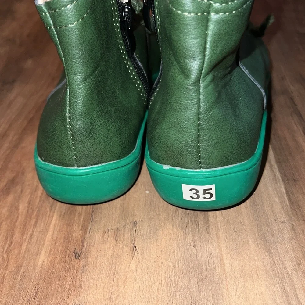 Kids Green High-Top Lace-Up Bootss size 35